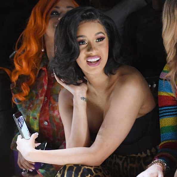 Cardi b attends the Jeremy Scott front row during New York Fashion Week: The Shows