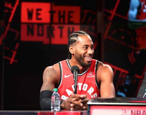 Kawhi Leonard (2) as the Toronto Raptors host their media day before going to Vancouver for their training camp