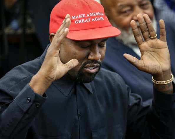 Kanye West wearing MANGA hat