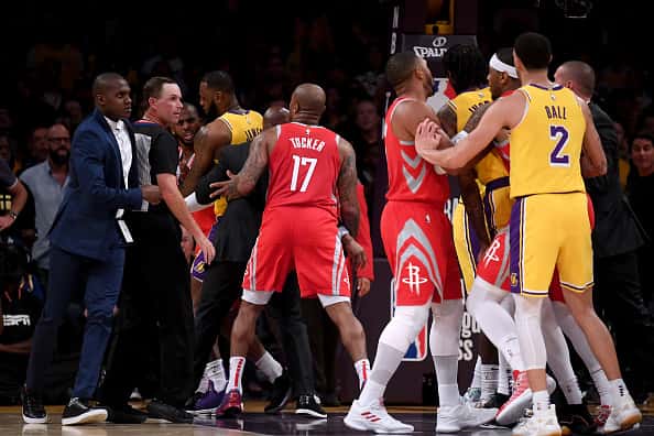 Lakers VS Rockets during NBA game