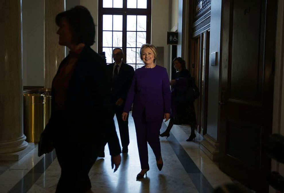 Hilary Clinton in hallway