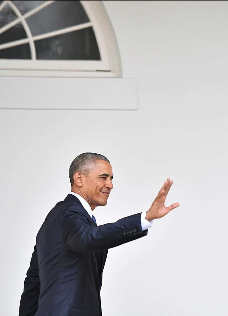 President Obama waving