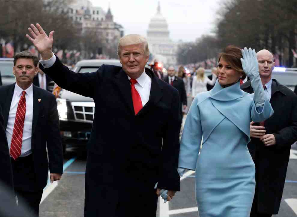 President Trump and Melania Trump during inaguration
