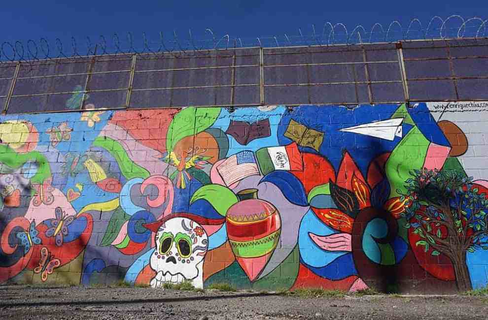 Mexican style graffiti art on wall