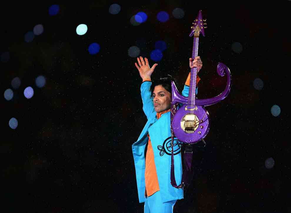 Prince performing