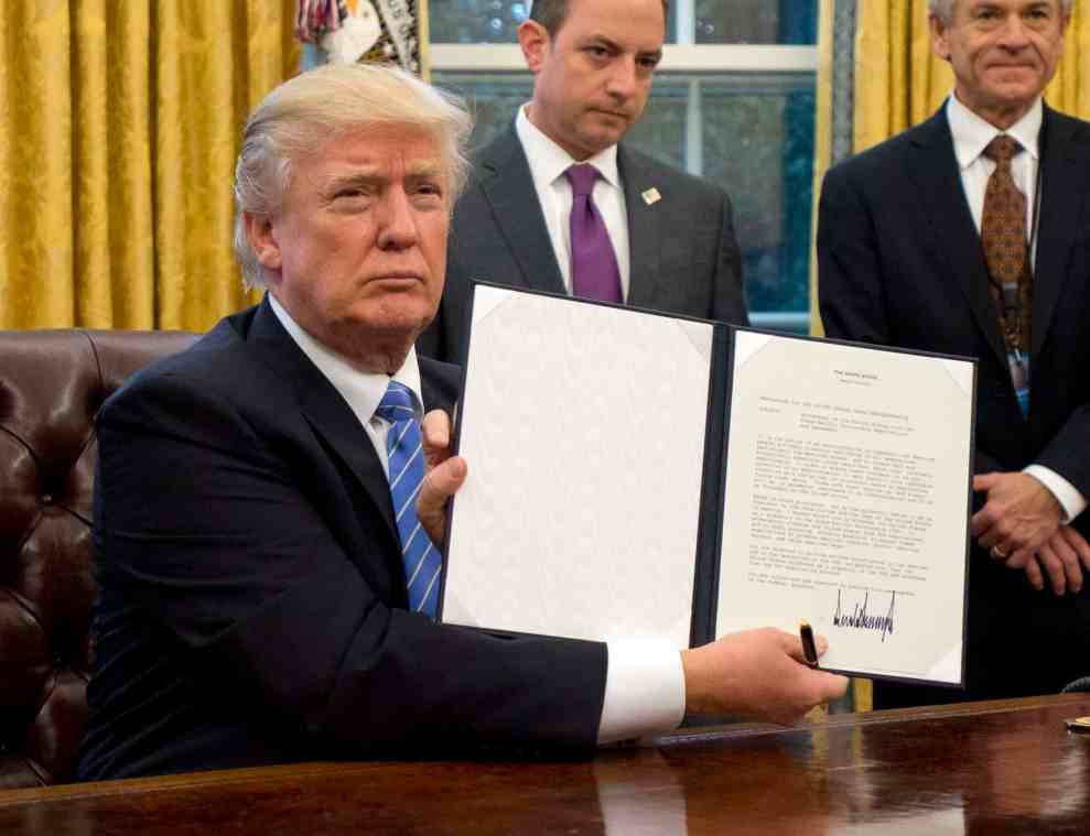 President Donald Trump signing Executive Order