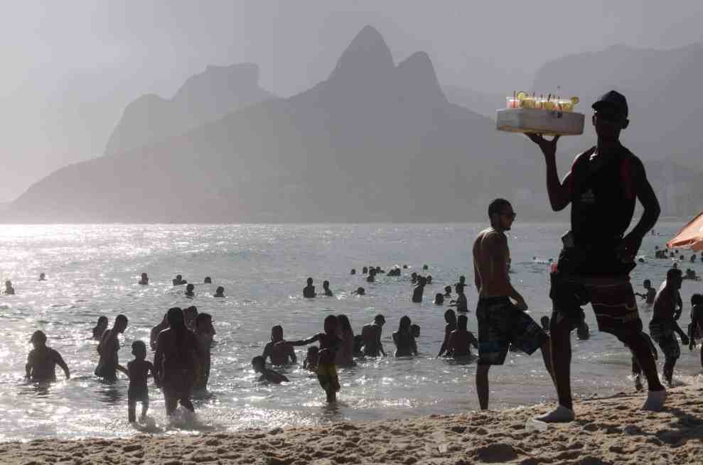 people at beach in Brazil