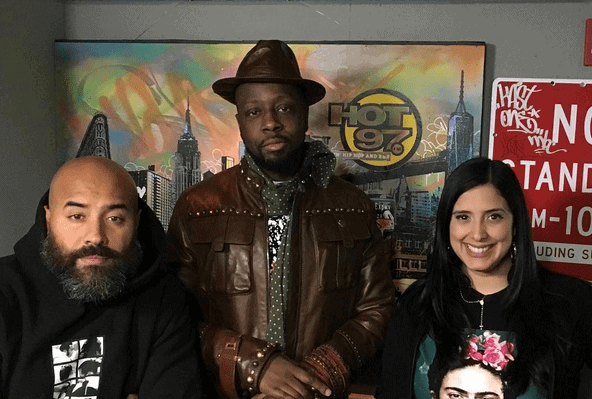 Wyclef Jean in Hot97 studio with Ebro in the Morning