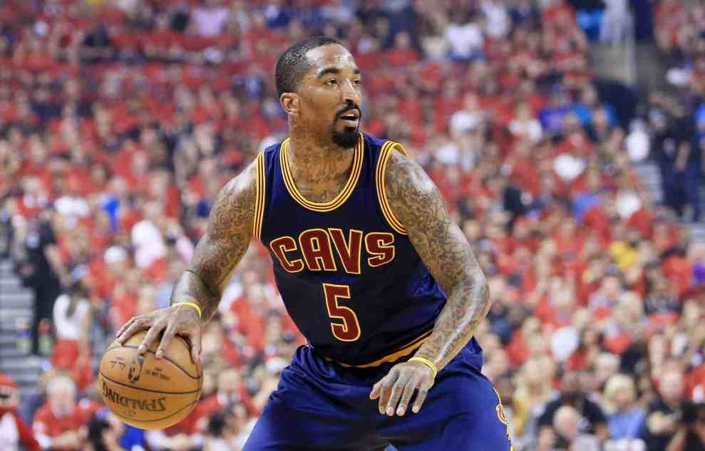 J.R. Smith in Cavaliers #5 Jersey on court during game