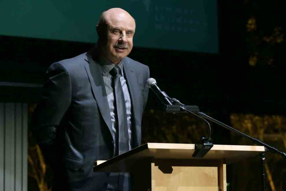 Dr. Phil speaking at podium