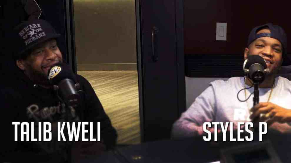 Talib Kweil and Styles P in Hot 97 studio