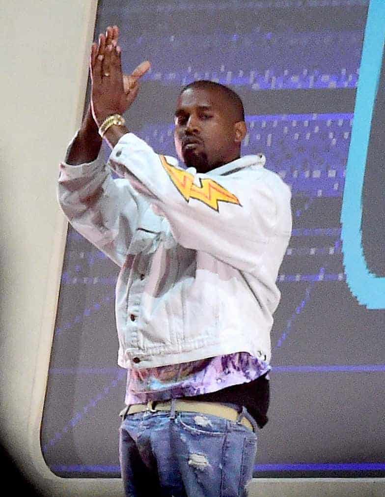 Kanye West performing