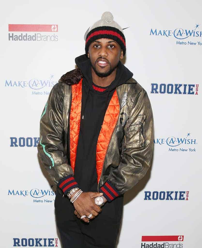 Fabolous in front of board reading Make A Wish Haddad Brands and Rookie USA