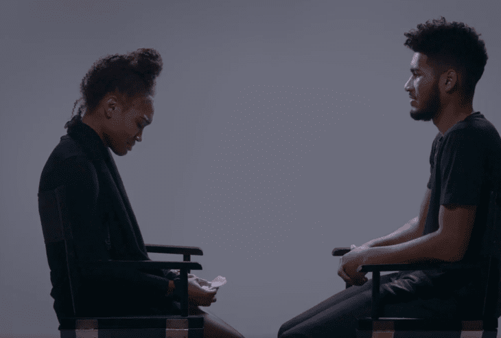 #HurtBae sitting across from boyfriend still from video