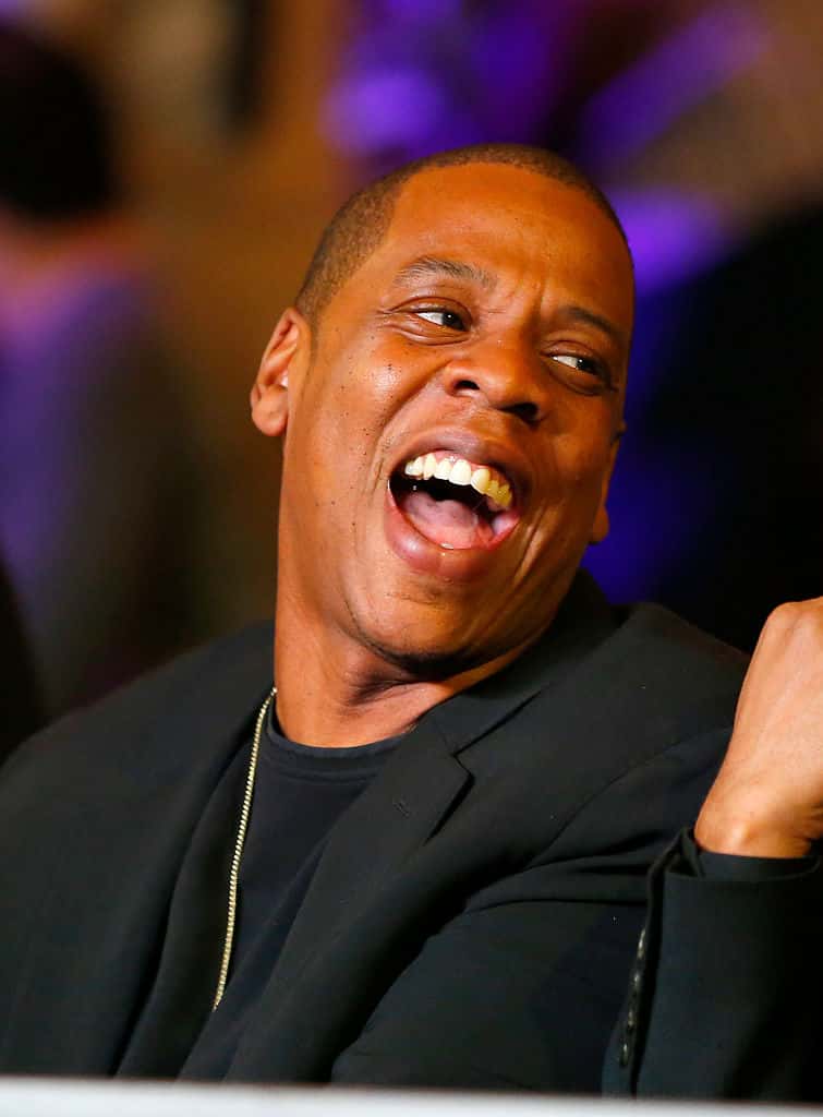 Jay Z in black laughing