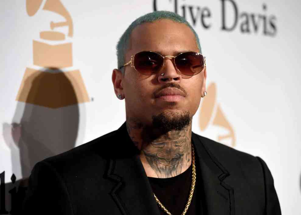 Chris Brown at Clive Davis Pre-Grammy party