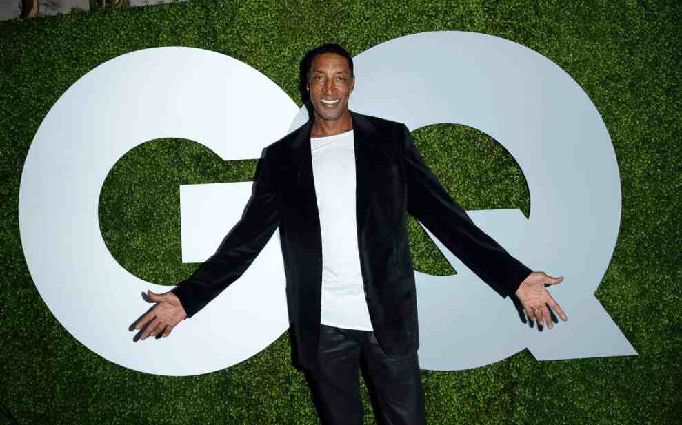 Socottie Pippen in front of GQ background