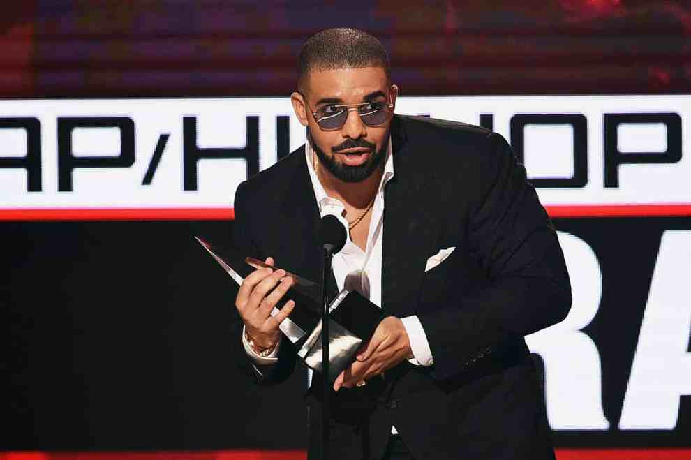 Drake accepting award