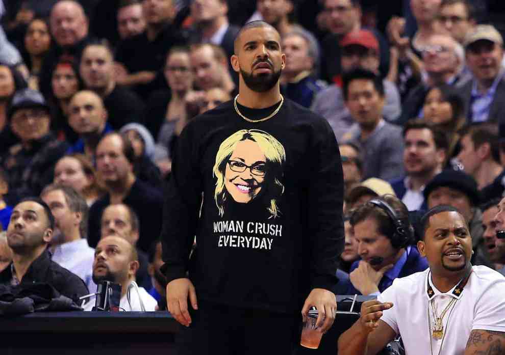 Drake wearing Doris Burke Woman Crush Everyday sweatshirt