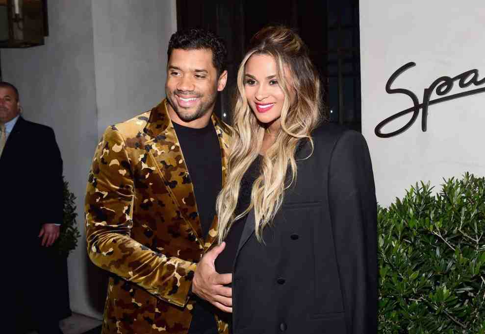 Russell Wilson and pregnant Ciara at red carpet event