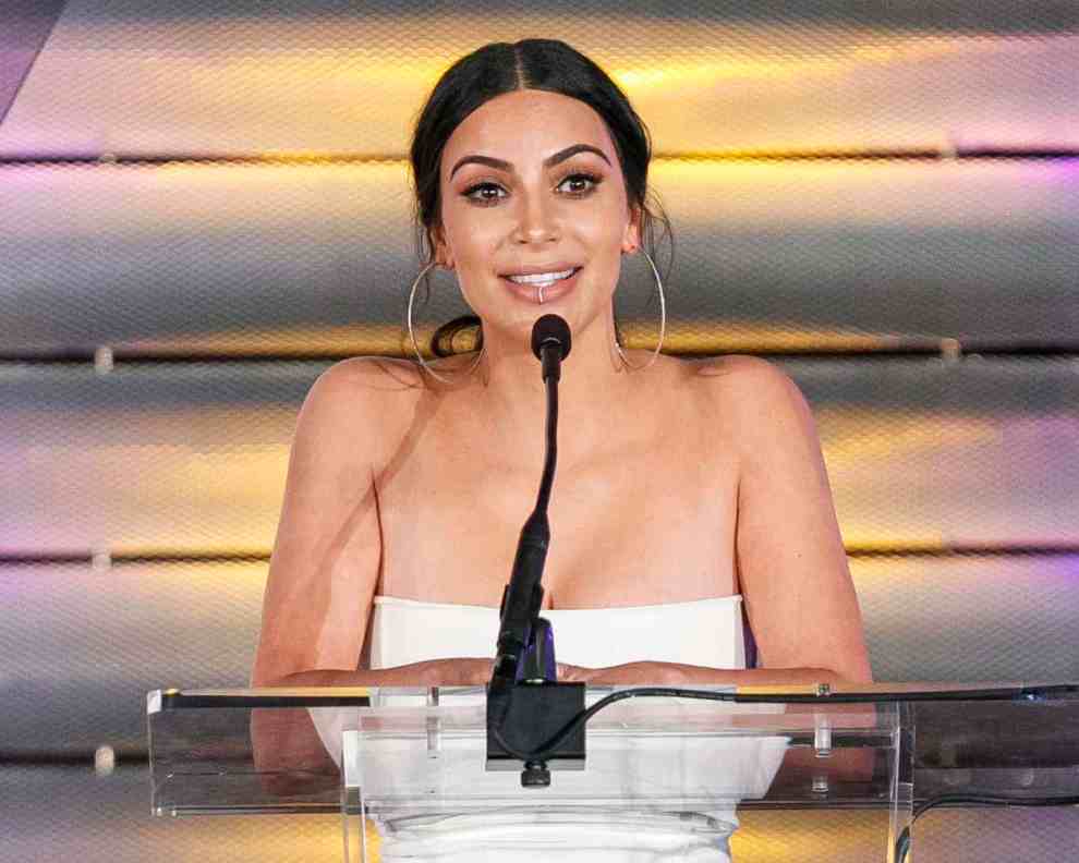 Kim Kardashian presenting