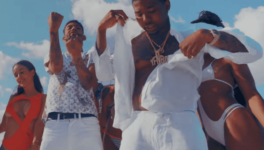 Still from video of "Everyday We Lit" YFN Lucci Ft. PNB Rock