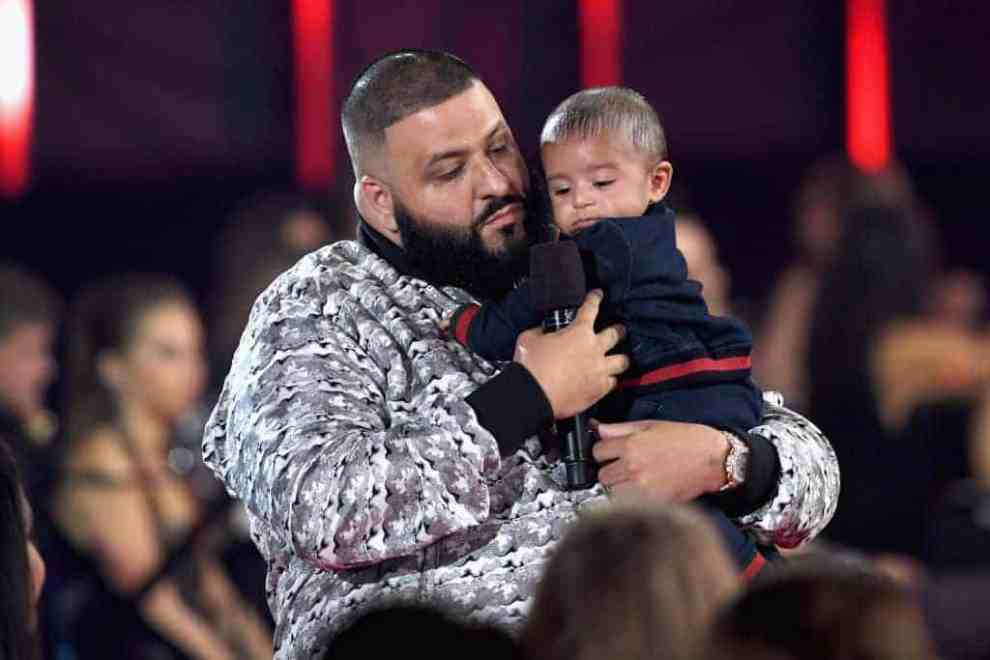 DJ Kahled with son Asahd at event
