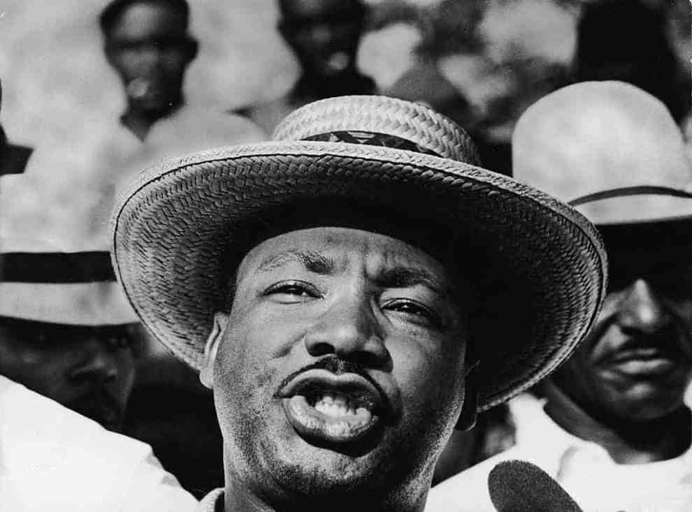 Black and white photo of Martin Luther King Jr.