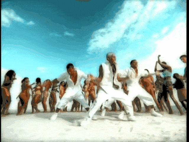 Gif of Sisqo dancing in music video for the Thong Song