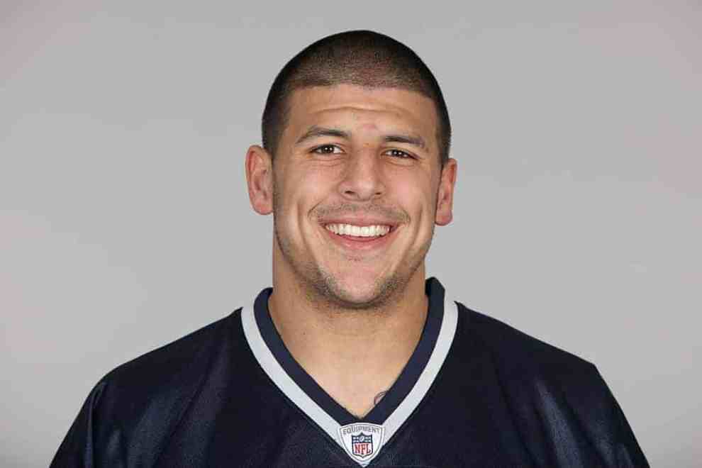 Aaron Hernandez in NE Patriots jersey