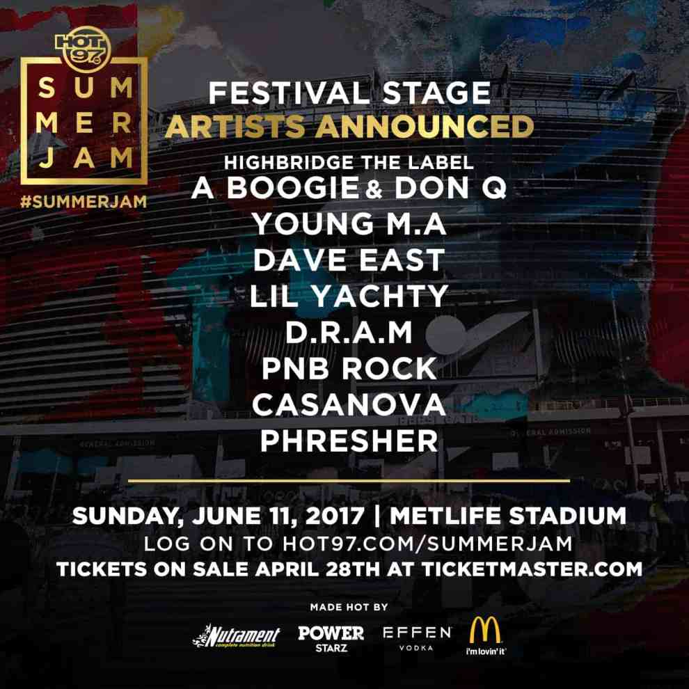 Hot 97 Summer Jam 97 days Sun June 11 2017|Metlife Stadium Festival Stage Announced Log on to hot97.com/summerjam