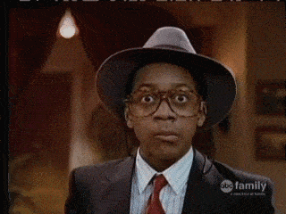 Gif of Steve Urkel from Family matters making a variety of faces