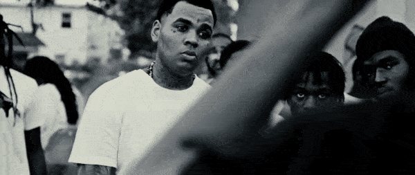 Black and white gif of Kevin Gates
