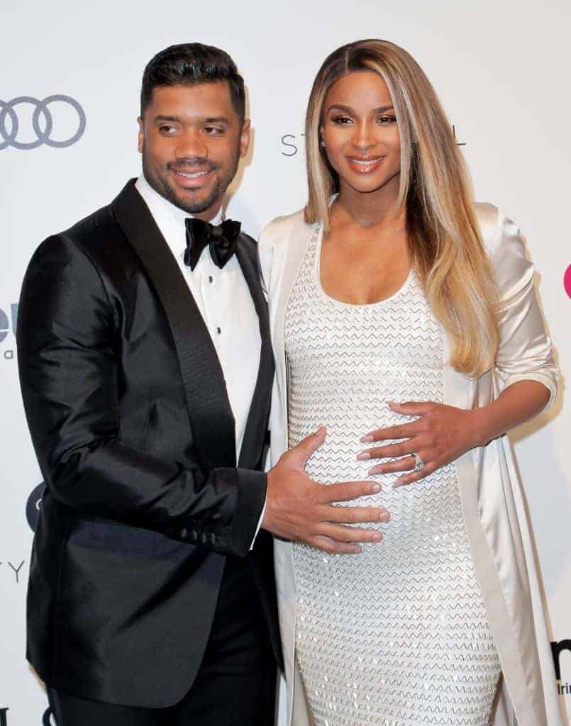 Russell Wilson and pregnant Ciara at red carpet event