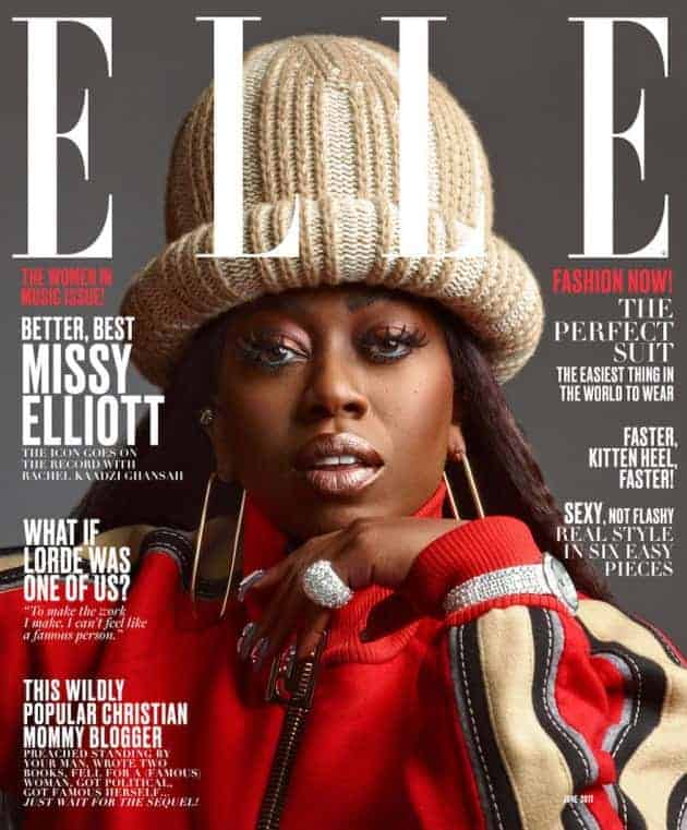 Missy Elliott on cover of Elle Magazine June 2017 Women In Music Issue