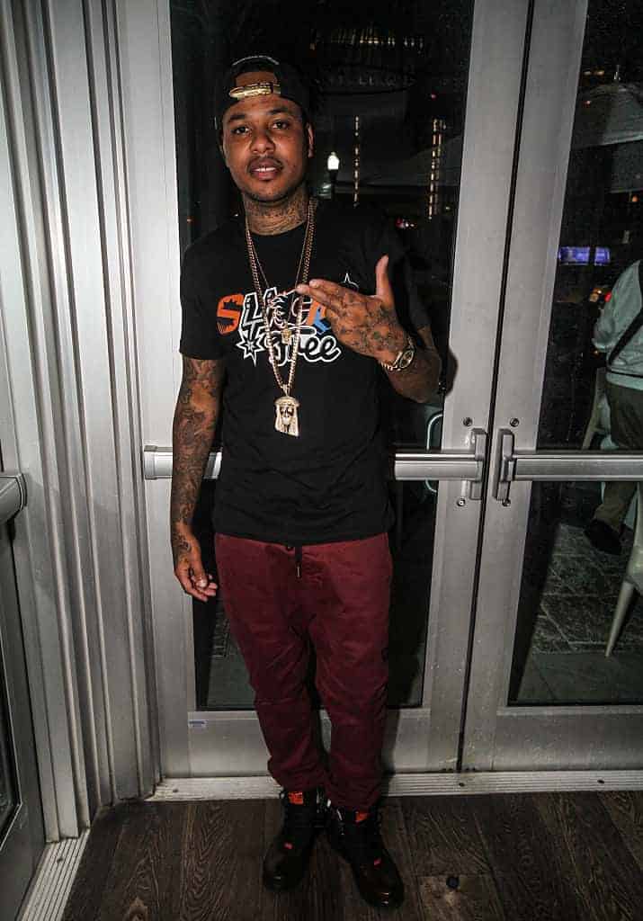Chinx Drugz attends The Revolt Music Conference dinner empowering women at Prime 112 on October 17