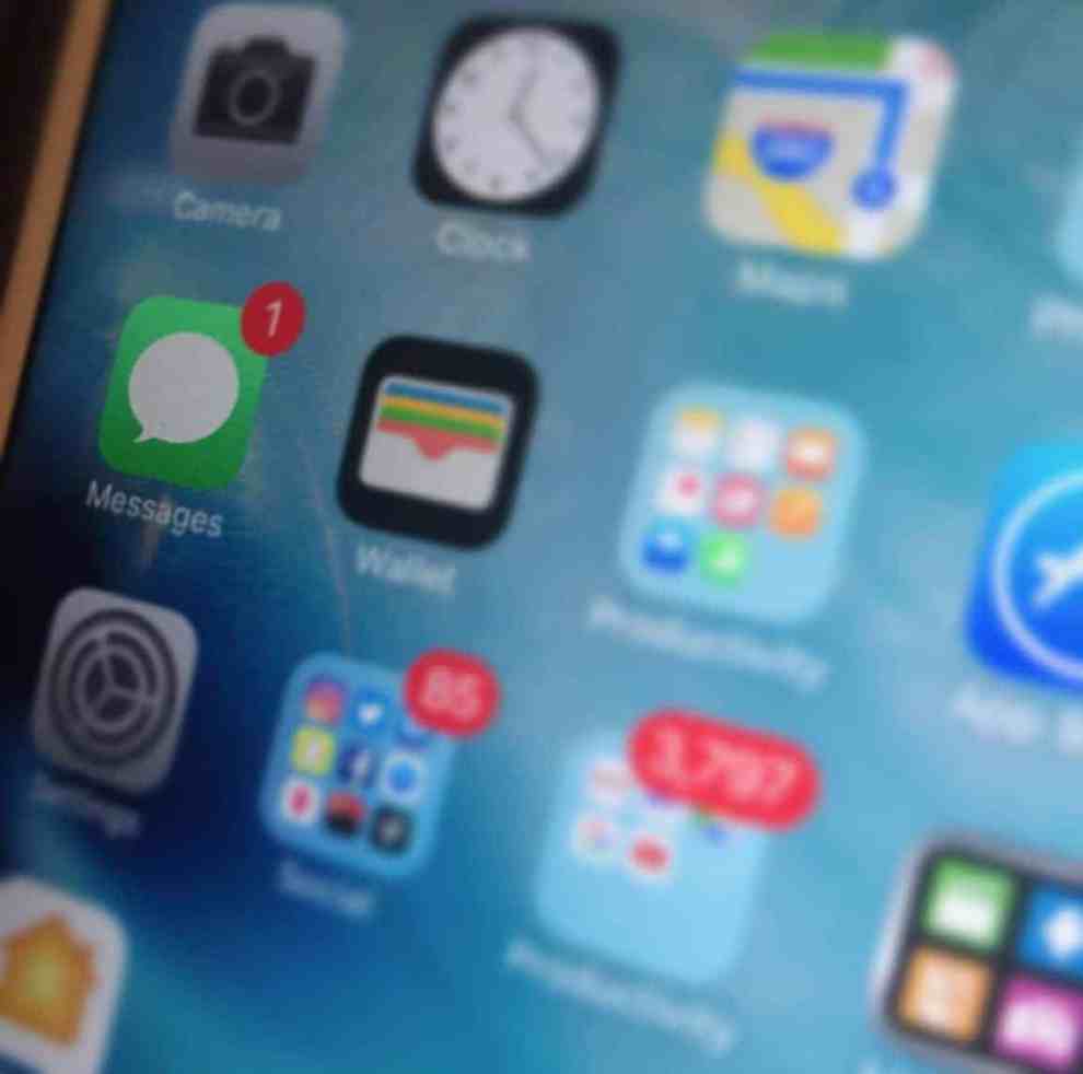 iPhone screen with apps