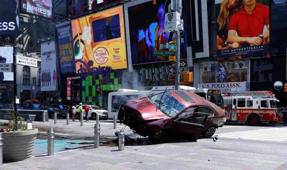 Car crash in Times Square