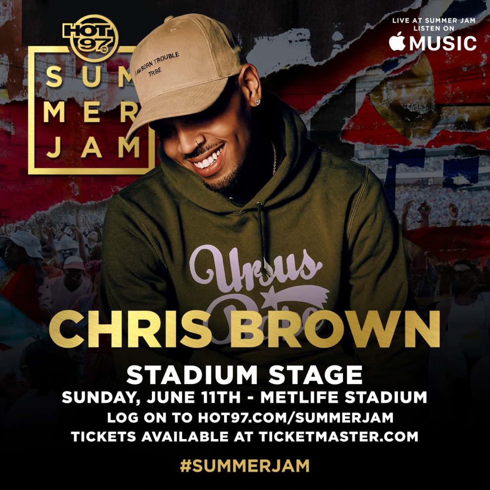 Hot 97 Summer Jam Chris Brown - Stadium Stage |Sun. Jun. 11 Metlife Stadium  Login to hot97.com #summerjam