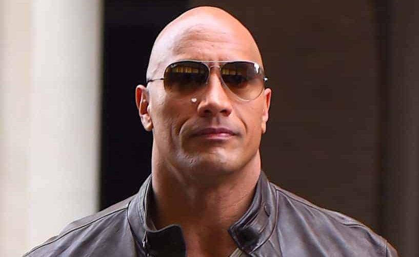 Dwayne Johnson 'The Rock' in a leather jacket and sunglasses