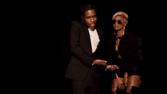 Screenshot from video of ASAP Rocky and Mary J. Blige on “Love Yourself”