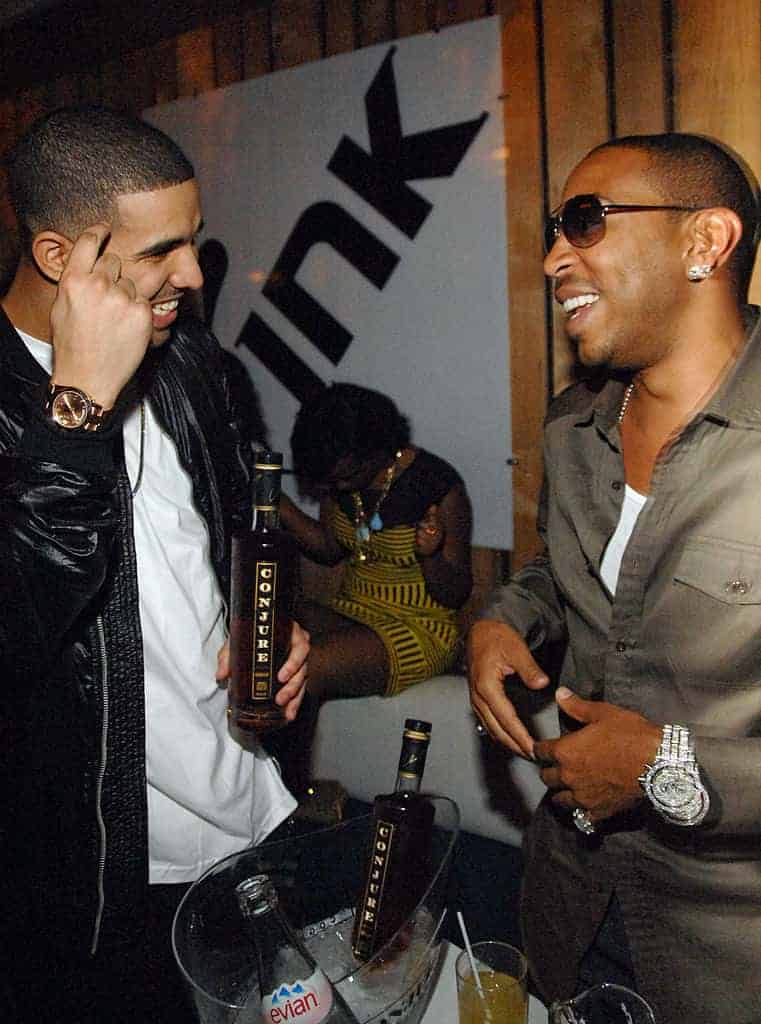 Drake and Ludacris as he promotes his new cognac