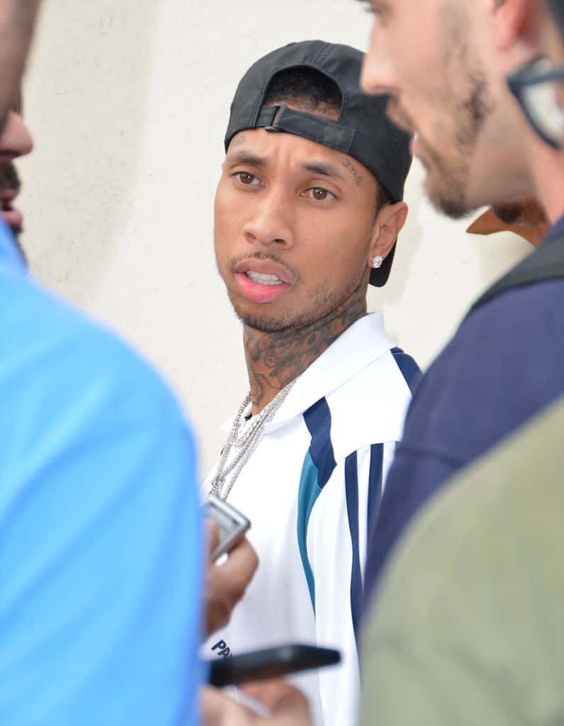 Tyga in crowd of people