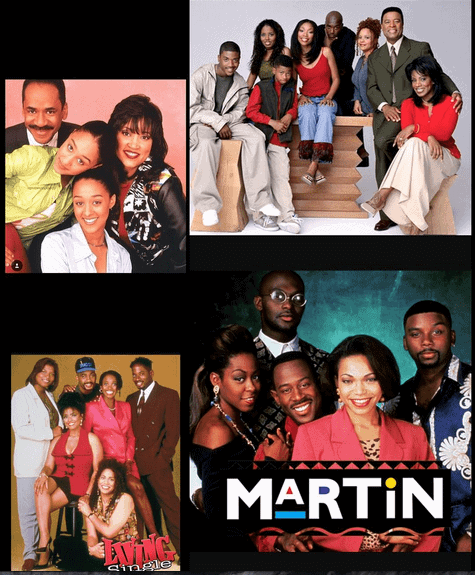 Collage of 90's sitcoms Sister Sister