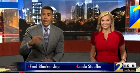 Screenshot from video Fred Blankenship and Linda Stouffer of WSB-TV in Atlanta