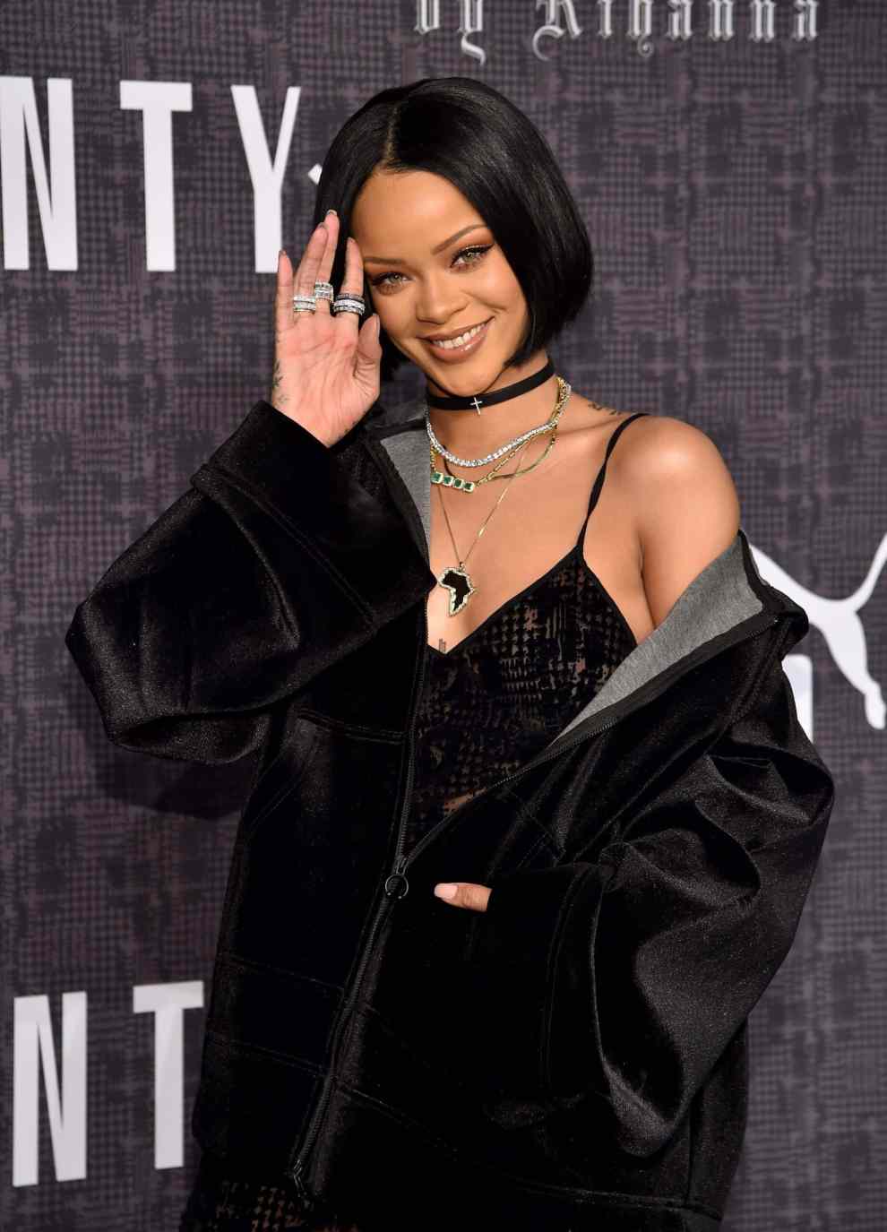 Rihanna attends the FENTY PUMA by Rihanna AW16 Collection during Fall 2016 Fashion Week