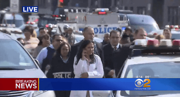 Screenshot from video CBS Channel 2 Shooter Opens Fire at NYC Hospital!