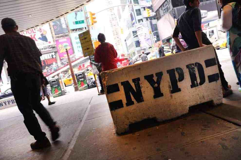 NYPD police barricade