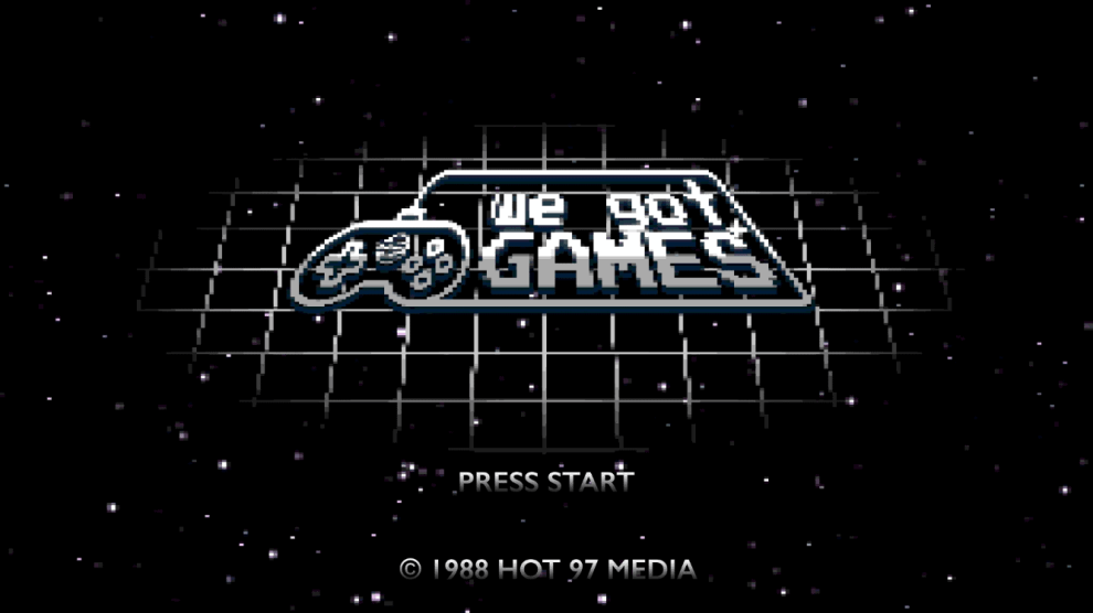 retro gaming logo we got games (c) 1988 Hot 97 Media