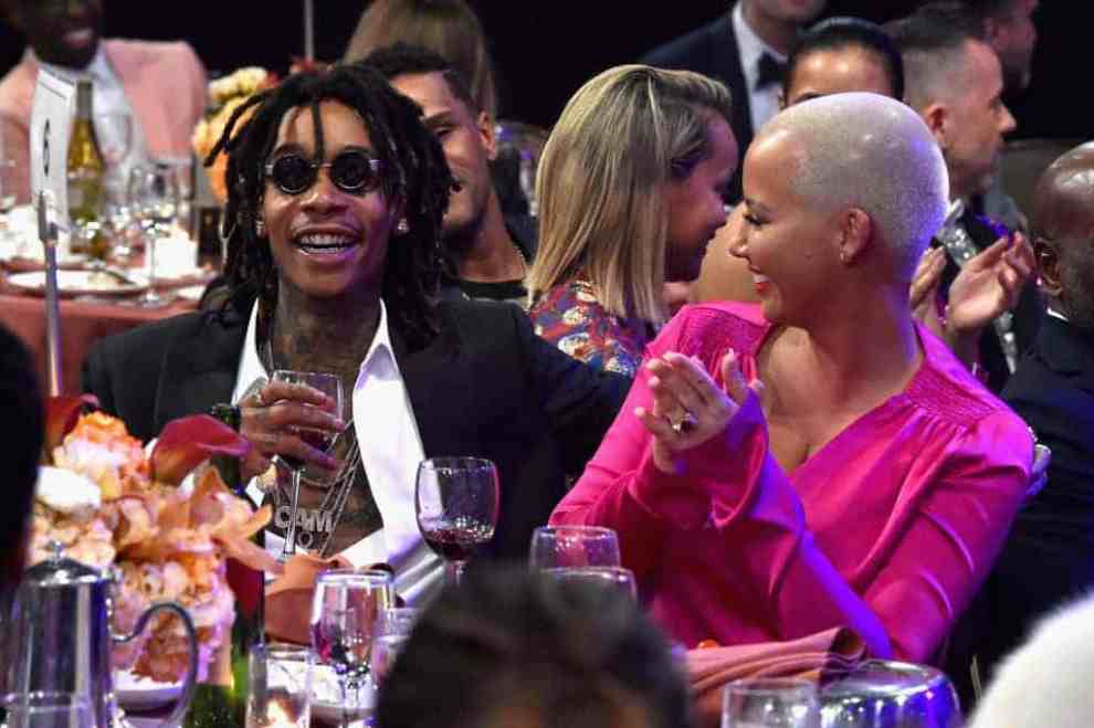 Wiz Khalifa and Amber Rose attending Clive Davis' 2017 Pre-GRAMMY Gala